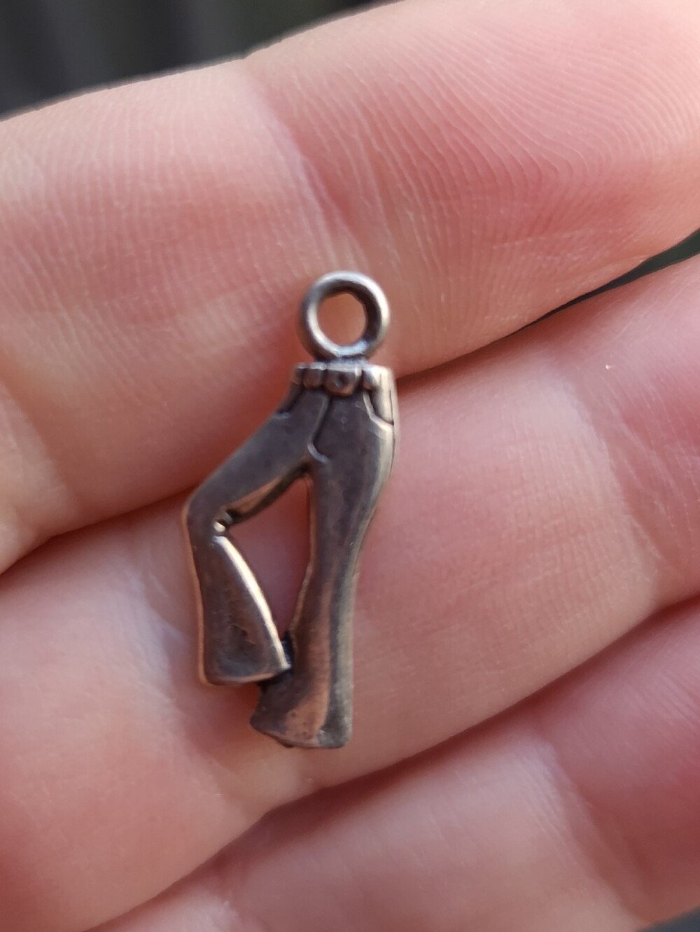 Handmade Sterling Silver 925 Vintage Bell Bottom Pants Charm Pendant